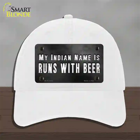 My Indian Name Novelty License Plate Hat Unconstructed Cotton / White