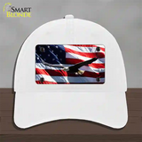 Soaring Eagle Flag Novelty License Plate Hat Unconstructed Cotton / White