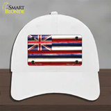 Hawaii Corrugated Flag Novelty License Plate Hat Unconstructed Cotton / White