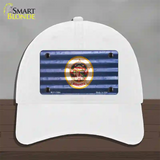 Minnesota Corrugated Flag Novelty License Plate Hat Unconstructed Cotton / White