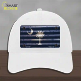 South Carolina Corrugated Flag Novelty License Plate Hat Unconstructed Cotton / White