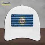 South Dakota Corrugated Flag Novelty License Plate Hat Unconstructed Cotton / White