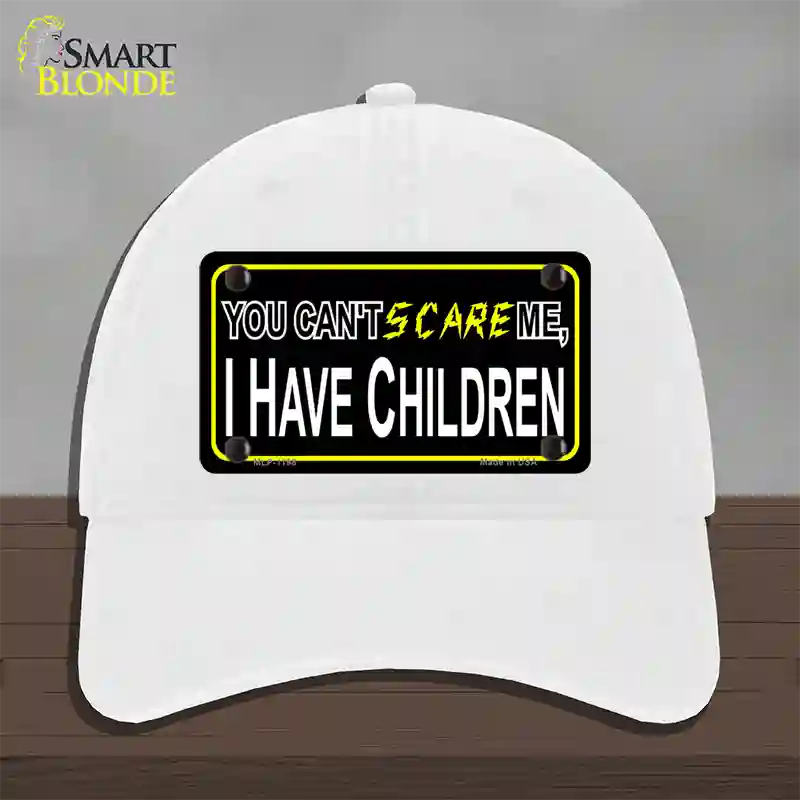 Cant Scare Me Novelty License Plate Hat Unconstructed Cotton / White