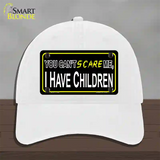 Cant Scare Me Novelty License Plate Hat Unconstructed Cotton / White