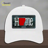 Arkansas Home State Outline Novelty License Plate Hat Unconstructed Cotton / White