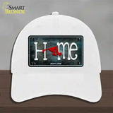 Maryland Home State Outline Novelty License Plate Hat Unconstructed Cotton / White