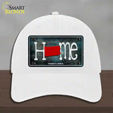 Pennsylvania Home State Outline Novelty License Plate Hat Unconstructed Cotton / White