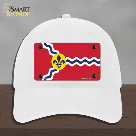 St. Louis State Flag Missouri Novelty License Plate Hat Unconstructed Cotton / White