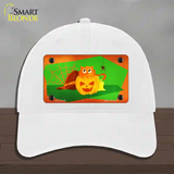 Pumpkin Kitty Novelty License Plate Hat Unconstructed Cotton / White