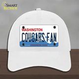 Washington Cougars Fan Novelty License Plate Hat Unconstructed Cotton / White