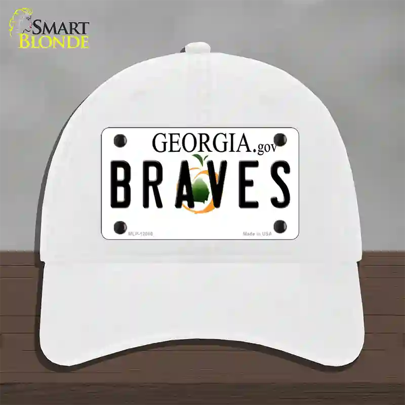 Georgia Braves Novelty License Plate Hat Unconstructed Cotton / White