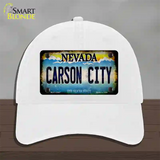 Nevada Carson City Novelty License Plate Hat Unconstructed Cotton / White