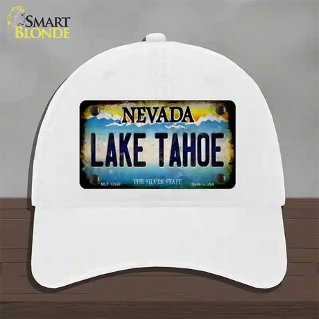 Nevada Lake Tahoe Novelty License Plate Hat Unconstructed Cotton / White