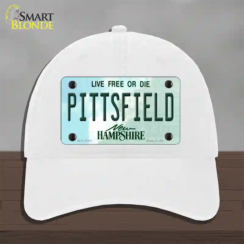 Pittsfield New Hampshire State Novelty License Plate Hat Unconstructed Cotton / White