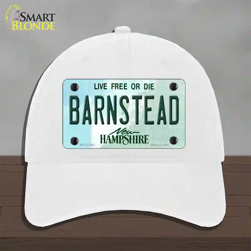 Barnstead New Hampshire State Novelty License Plate Hat Unconstructed Cotton / White