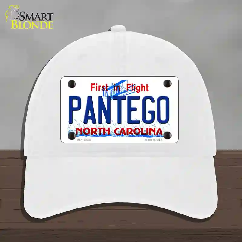 Pantego North Carolina State Novelty License Plate Hat Unconstructed Cotton / White