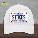 Stokes North Carolina State Novelty License Plate Hat Unconstructed Cotton / White