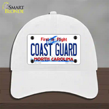 Coast Guard North Carolina State Novelty License Plate Hat Unconstructed Cotton / White