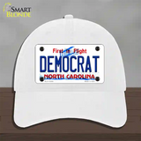 Democrat North Carolina State Novelty License Plate Hat Unconstructed Cotton / White