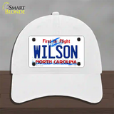 Wilson North Carolina State Novelty License Plate Hat Unconstructed Cotton / White