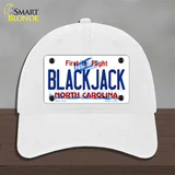 Blackjack North Carolina State Novelty License Plate Hat Unconstructed Cotton / White