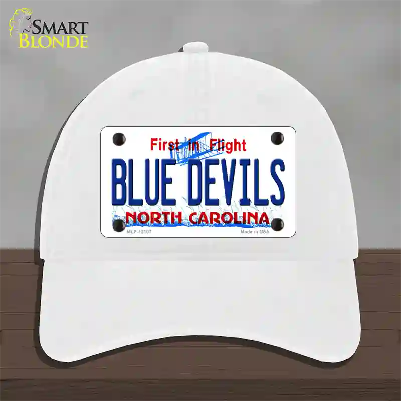 Blue Devils North Carolina State Novelty License Plate Hat Unconstructed Cotton / White