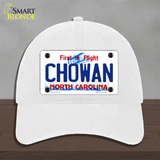 Chowan North Carolina State Novelty License Plate Hat Unconstructed Cotton / White