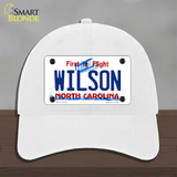 Wilson North Carolina Flight Novelty License Plate Hat Unconstructed Cotton / White