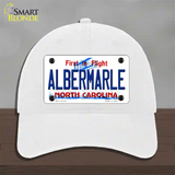 Albermarle North Carolina State Novelty License Plate Hat Unconstructed Cotton / White