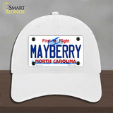 Mayberry North Carolina State Novelty License Plate Hat Unconstructed Cotton / White