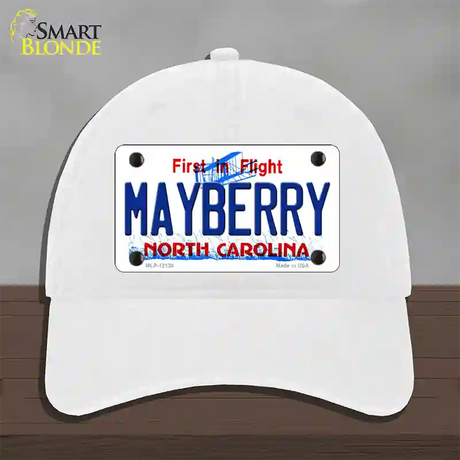 Mayberry North Carolina State Novelty License Plate Hat Unconstructed Cotton / White