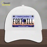 Fort Mill South Carolina Novelty License Plate Hat Unconstructed Cotton / White