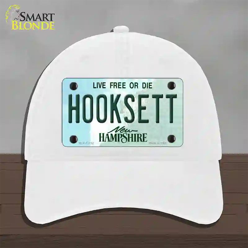 Hooksett New Hampshire Novelty License Plate Hat Unconstructed Cotton / White