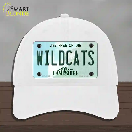 Wildcats New Hampshire Novelty License Plate Hat Unconstructed Cotton / White