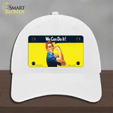 We Can Do It Novelty License Plate Hat Unconstructed Cotton / White