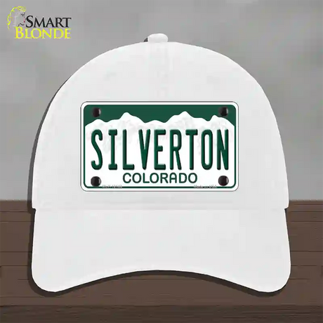 Silverton Colorado Novelty License Plate Hat Unconstructed Cotton / White