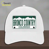 Bronco Country Colorado Novelty License Plate Hat Unconstructed Cotton / White