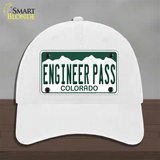 Engineer Pass Colorado Novelty License Plate Hat Unconstructed Cotton / White