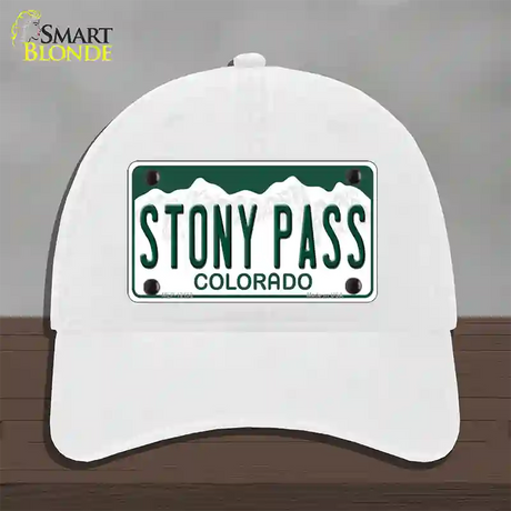 Stony Pass Colorado Novelty License Plate Hat Unconstructed Cotton / White