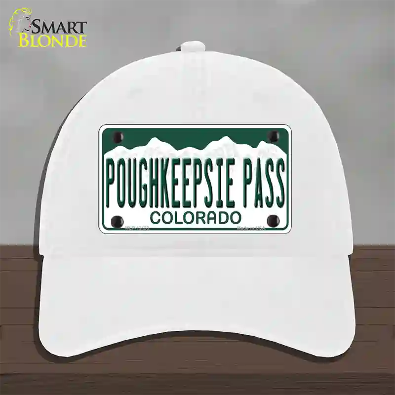 Poughkeepsie Pass Colorado Novelty License Plate Hat Unconstructed Cotton / White