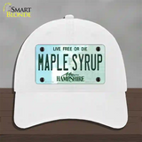 Maple Syrup New Hampshire Novelty License Plate Hat Unconstructed Cotton / White