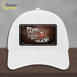 Fiver Trash Novelty License Plate Hat Unconstructed Cotton / White