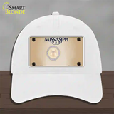 Mississippi Great Seal Blank Novelty License Plate Hat Unconstructed Cotton / White