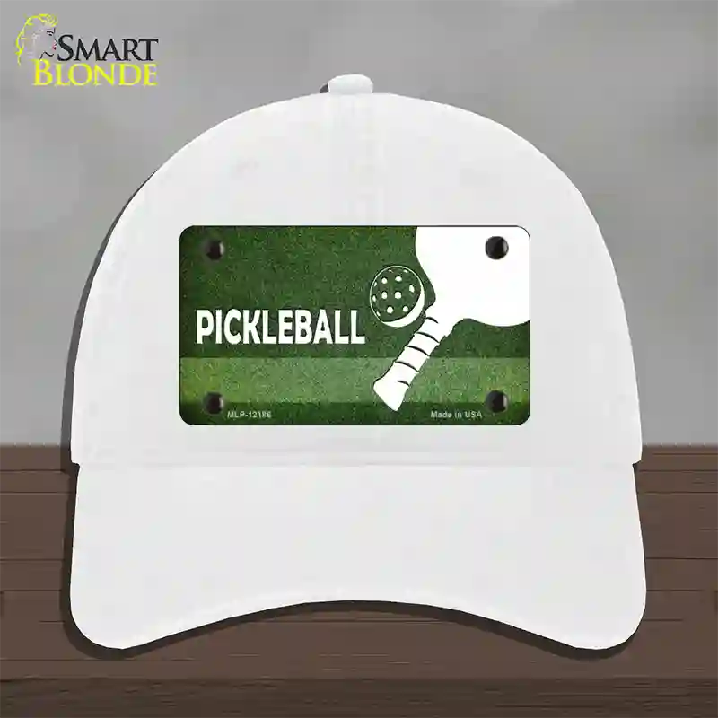 Pickleball Novelty License Plate Hat Unconstructed Cotton / White