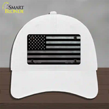 American Flag Black and Gray Novelty License Plate Hat Unconstructed Cotton / White