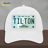 Tilton New Hampshire Novelty License Plate Hat Unconstructed Cotton / White