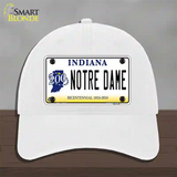 Notre Dame Indiana Novelty License Plate Hat Unconstructed Cotton / White