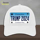 Trump 2024 Connecticut Novelty License Plate Hat Unconstructed Cotton / White