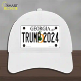 Trump 2024 Georgia Novelty License Plate Hat Unconstructed Cotton / White