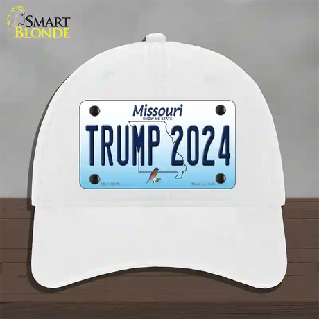 Trump 2024 Missouri Novelty License Plate Hat Unconstructed Cotton / White